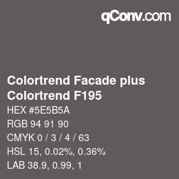 Color code: Colortrend Facade plus - Colortrend F195 | qconv.com