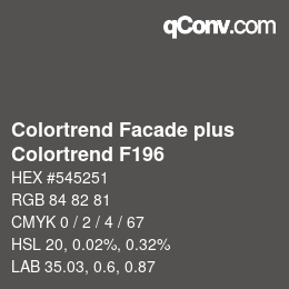 Farbcode: Colortrend Facade plus - Colortrend F196 | qconv.com