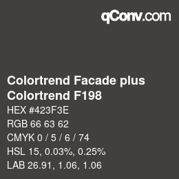 Código de color: Colortrend Facade plus - Colortrend F198 | qconv.com