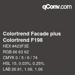 カラーコード: Colortrend Facade plus - Colortrend F198 | qconv.com