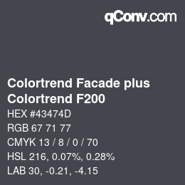カラーコード: Colortrend Facade plus - Colortrend F200 | qconv.com
