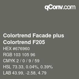 Farbcode: Colortrend Facade plus - Colortrend F205 | qconv.com