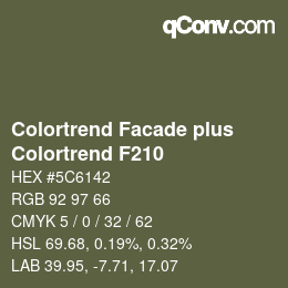 Farbcode: Colortrend Facade plus - Colortrend F210 | qconv.com