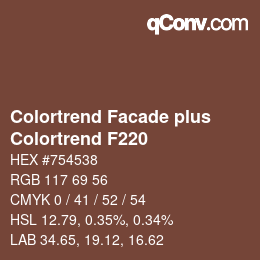 カラーコード: Colortrend Facade plus - Colortrend F220 | qconv.com