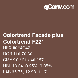 Code couleur: Colortrend Facade plus - Colortrend F221 | qconv.com