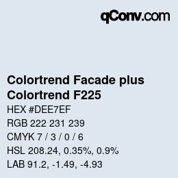 Color code: Colortrend Facade plus - Colortrend F225 | qconv.com