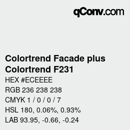 Farbcode: Colortrend Facade plus - Colortrend F231 | qconv.com