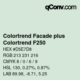 Color code: Colortrend Facade plus - Colortrend F250 | qconv.com