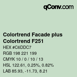 Farbcode: Colortrend Facade plus - Colortrend F251 | qconv.com