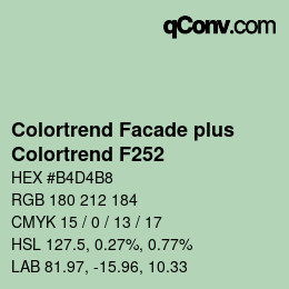 Color code: Colortrend Facade plus - Colortrend F252 | qconv.com