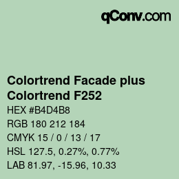 カラーコード: Colortrend Facade plus - Colortrend F252 | qconv.com