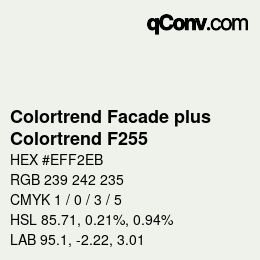 カラーコード: Colortrend Facade plus - Colortrend F255 | qconv.com