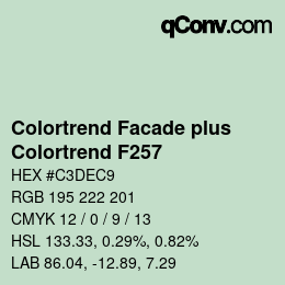 Color code: Colortrend Facade plus - Colortrend F257 | qconv.com