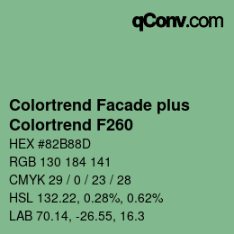 Color code: Colortrend Facade plus - Colortrend F260 | qconv.com