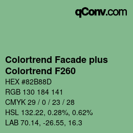 カラーコード: Colortrend Facade plus - Colortrend F260 | qconv.com