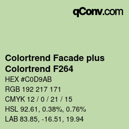 カラーコード: Colortrend Facade plus - Colortrend F264 | qconv.com