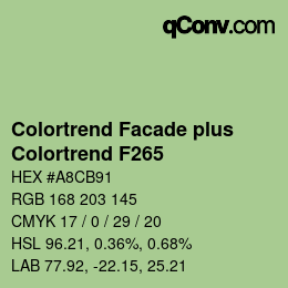 Color code: Colortrend Facade plus - Colortrend F265 | qconv.com