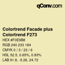 Color code: Colortrend Facade plus - Colortrend F273 | qconv.com
