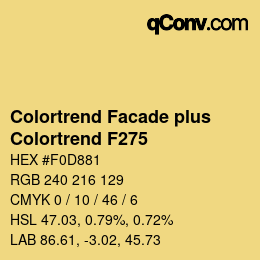 Farbcode: Colortrend Facade plus - Colortrend F275 | qconv.com