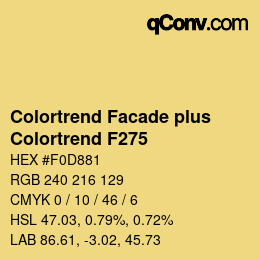 Color code: Colortrend Facade plus - Colortrend F275 | qconv.com