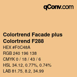 カラーコード: Colortrend Facade plus - Colortrend F288 | qconv.com