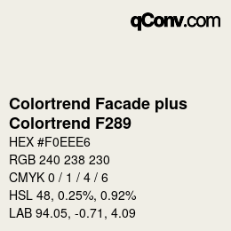 Farbcode: Colortrend Facade plus - Colortrend F289 | qconv.com