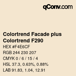 Color code: Colortrend Facade plus - Colortrend F290 | qconv.com