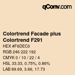 カラーコード: Colortrend Facade plus - Colortrend F291 | qconv.com