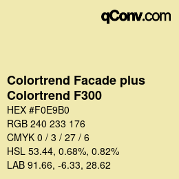 Código de color: Colortrend Facade plus - Colortrend F300 | qconv.com