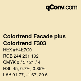 Código de color: Colortrend Facade plus - Colortrend F303 | qconv.com
