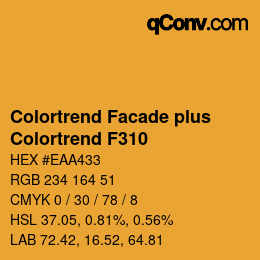カラーコード: Colortrend Facade plus - Colortrend F310 | qconv.com