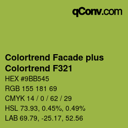 Código de color: Colortrend Facade plus - Colortrend F321 | qconv.com