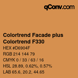 カラーコード: Colortrend Facade plus - Colortrend F330 | qconv.com