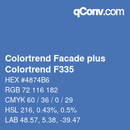 カラーコード: Colortrend Facade plus - Colortrend F335 | qconv.com