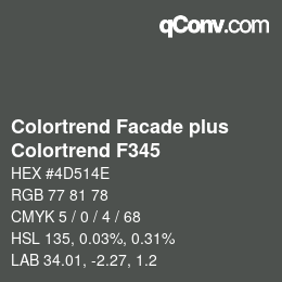 カラーコード: Colortrend Facade plus - Colortrend F345 | qconv.com