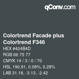 カラーコード: Colortrend Facade plus - Colortrend F346 | qconv.com