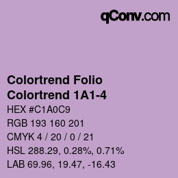 Código de color: Colortrend Folio - Colortrend 1A1-4 | qconv.com