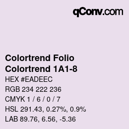 Farbcode: Colortrend Folio - Colortrend 1A1-8 | qconv.com