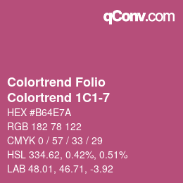 Código de color: Colortrend Folio - Colortrend 1C1-7 | qconv.com