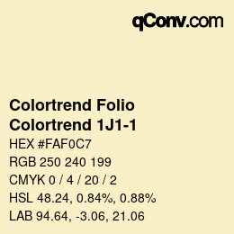 カラーコード: Colortrend Folio - Colortrend 1J1-1 | qconv.com