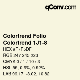 Color code: Colortrend Folio - Colortrend 1J1-8 | qconv.com