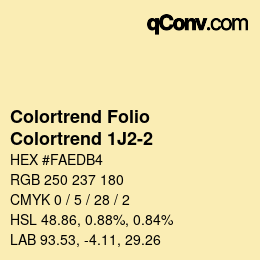 Color code: Colortrend Folio - Colortrend 1J2-2 | qconv.com