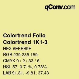 カラーコード: Colortrend Folio - Colortrend 1K1-3 | qconv.com