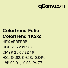 カラーコード: Colortrend Folio - Colortrend 1K2-2 | qconv.com