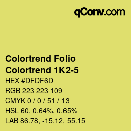 Color code: Colortrend Folio - Colortrend 1K2-5 | qconv.com