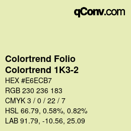 カラーコード: Colortrend Folio - Colortrend 1K3-2 | qconv.com