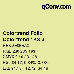 Color code: Colortrend Folio - Colortrend 1K3-3 | qconv.com