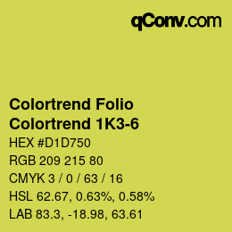 Color code: Colortrend Folio - Colortrend 1K3-6 | qconv.com