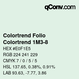 カラーコード: Colortrend Folio - Colortrend 1M3-8 | qconv.com