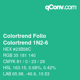 Color code: Colortrend Folio - Colortrend 1N2-6 | qconv.com